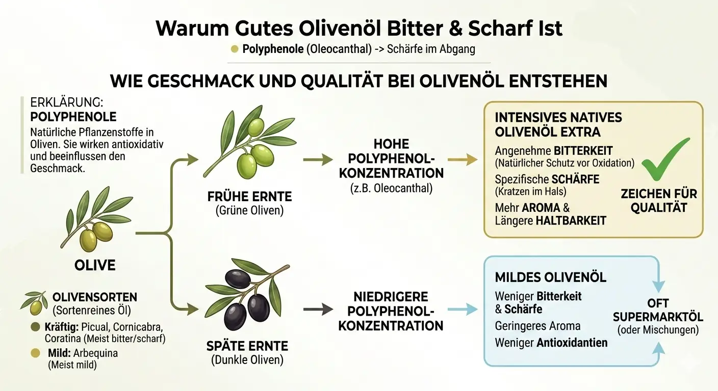 Fruchtig, bitter, scharf – was diese Begriffe bei Olivenöl bedeuten