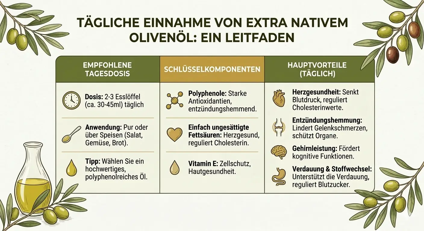 Olivenöl täglich einnehmen – wie viel, wann und warum Qualität zählt