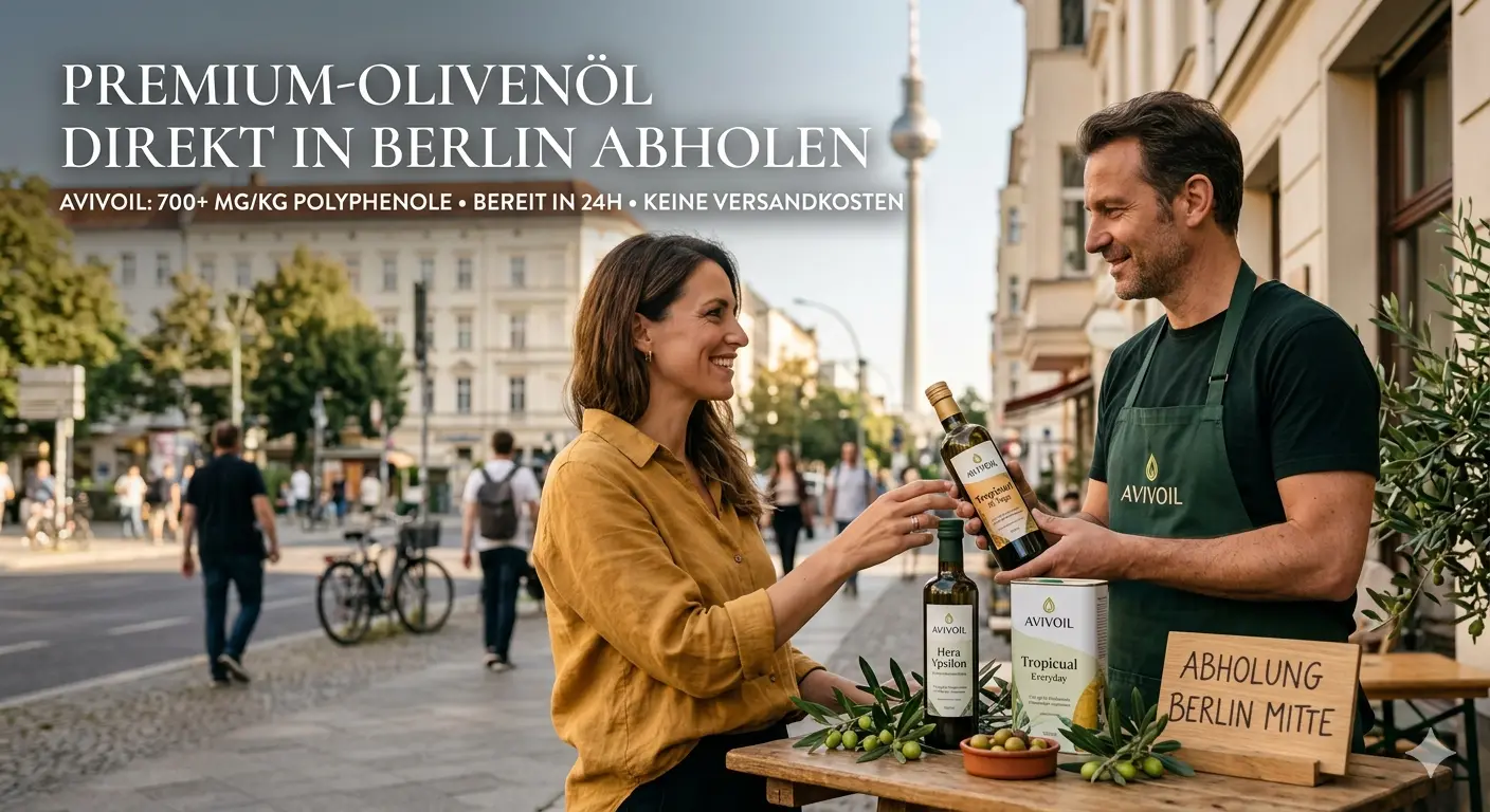 Premium Olivenöl in Berlin Mitte abholen – Avivoil Direktimport
